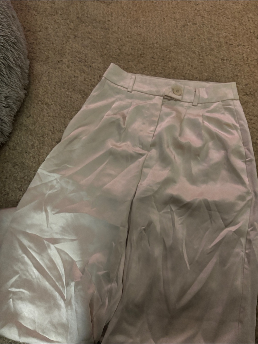 Princess Polly Satin Wide-Leg Pants in Light Pink 2 pieces top small